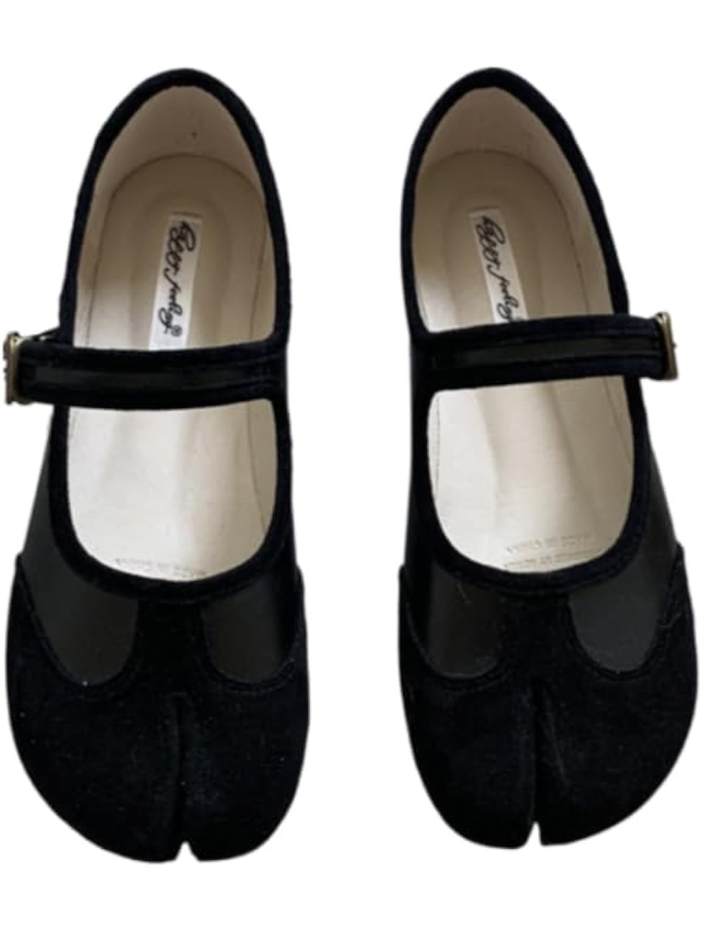 Black Mary Jane ballet flats with Tabi Split Toe